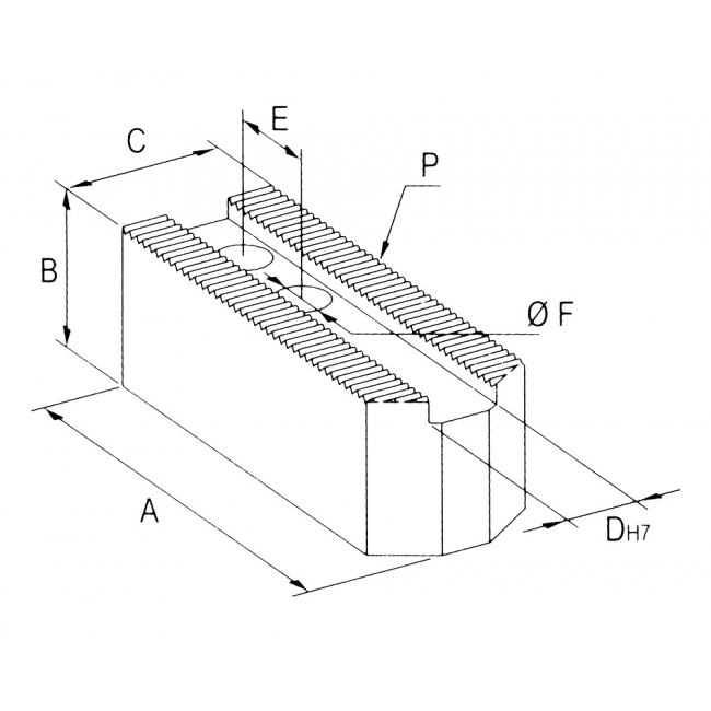 Pneumatic hydraulic serration 1,5x60°