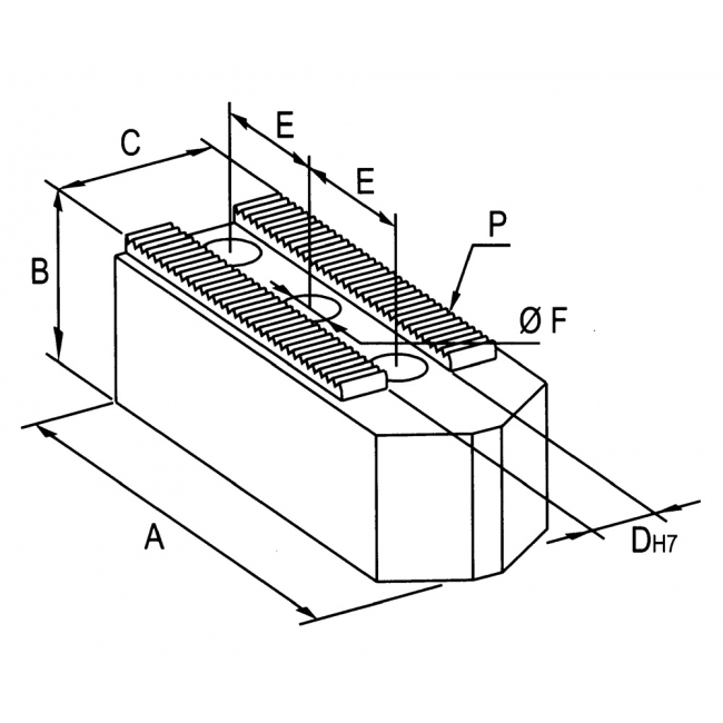 Gamet pneumatic-hydraulic serration P=1,5x60°