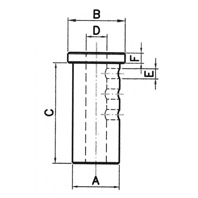 Cilindric reduction bush with rabbet