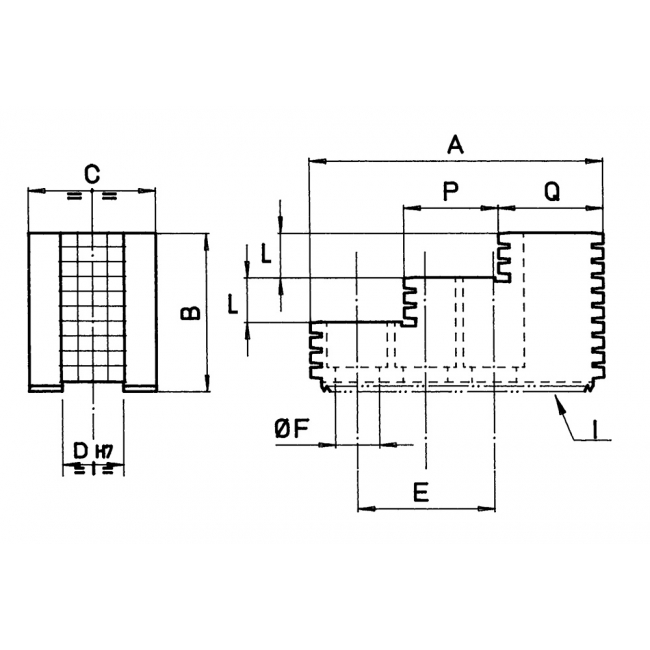 Hard reversible jaws