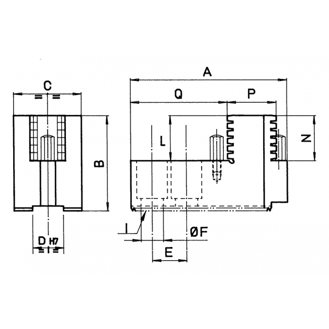 Hard jaws for many diameters